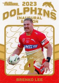2023 NRL Traders Titanium - Dolphins Inaugural Parallel #DP04 Brenko Lee Front